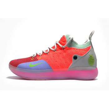 Nike KD 11 Bright Crimson Orange/Wolf Grey/Chlorine Blue/Pink Shoes